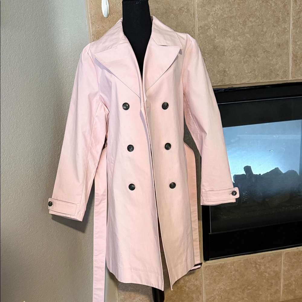 Banana Republic Soft Pink Double-Breasted Trench Coat